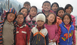 Children in Tibetan settlement. Photo by Nima Dorjee.