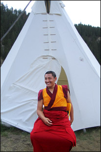 Lama Lobsang by his teepee
